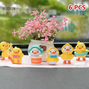 Bighsm 6 Sáng Tạo Hoạt Hình Vịt Trang Trí Mô Hình Dễ Thương Vịt Nhỏ Vàng Vịt Ô Tô Điều Khiển Trung Tâm Đồ Trang Trí Phụ Kiện Martijn