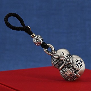 Vòng Chìa Khóa 999 Bạc Sterling Voi Tốt Lành Móc Chìa Khóa Nam Nữ Bạc Nguyên Chất Chống Mất Túi Thắt Lưng Móc Khóa