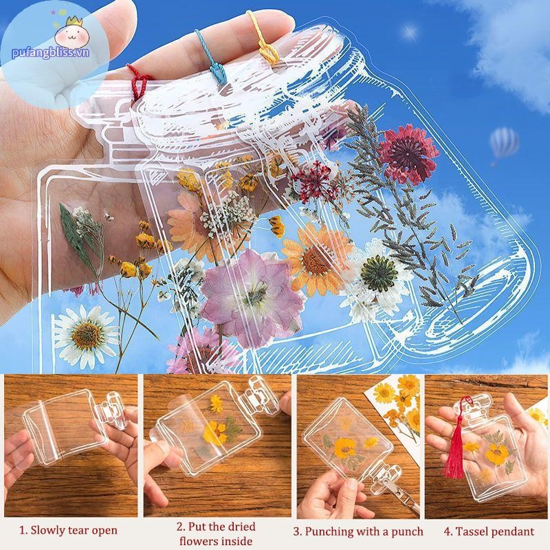 Pufangbliss 20 Chiếc Sáng Tạo Tự Làm Đánh Dấu Trang Cho Học Sinh Trong Suốt Chúc Chai Hình Đánh Dấu Trang Sổ Lưu Niệm Miếng Dán Chất Liệu Quà Tặng Nhỏ VN