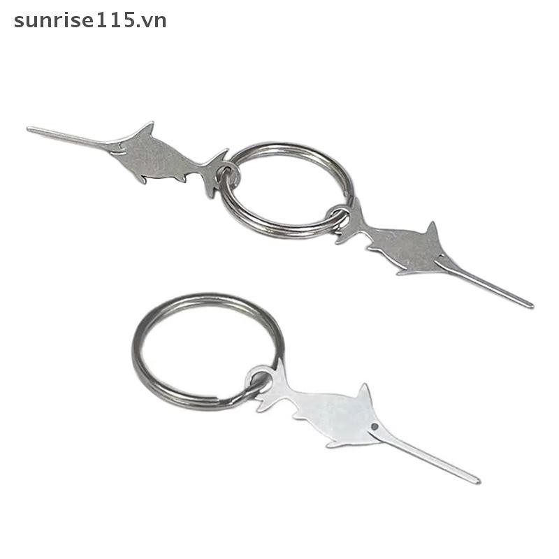 Srvn Hình cá Thép không gỉ cho điện thoại thông minh Loại bỏ khay thẻ Sim Eject Pin Key Tool Universal Thimble.