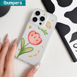 ibumpers Ốp Lưng iPhone Xinh Hàn Quốc Hoa In Hình Ốp Điện Thoại TPU Trong Suốt nhám Silicon Mềm Chống Sốc Chống Bẩn Cho Iphone 16 15 14 12 13 11 Pro Max IP 7 8 Plus X XS XR