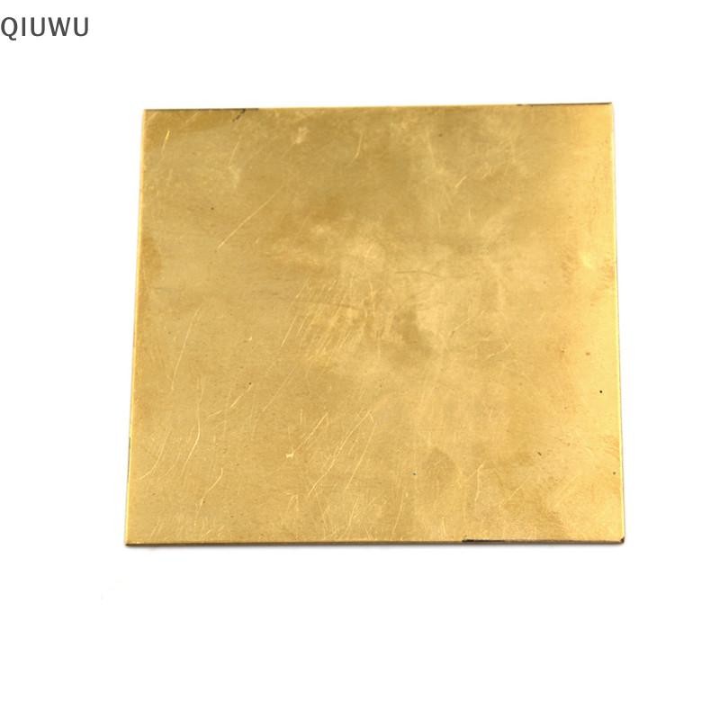 Qiuwu Tấm mỏng kim loại bằng đồng thau Tấm mỏng dày 0,5mm / 0,8mm / 1mm / 2mm 100X100mm Phụ tùng DIY.