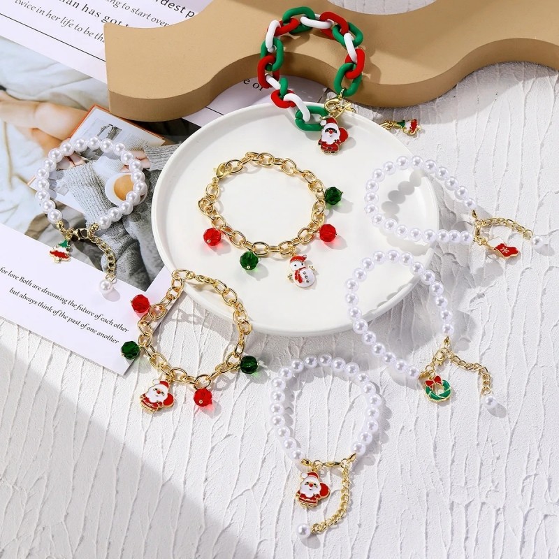 Ông Già Noel Hạt Vòng Tay Thời Trang Cho Nữ Tiệc Năm Mới Trang Sức Quà Tặng Giáng Sinh
