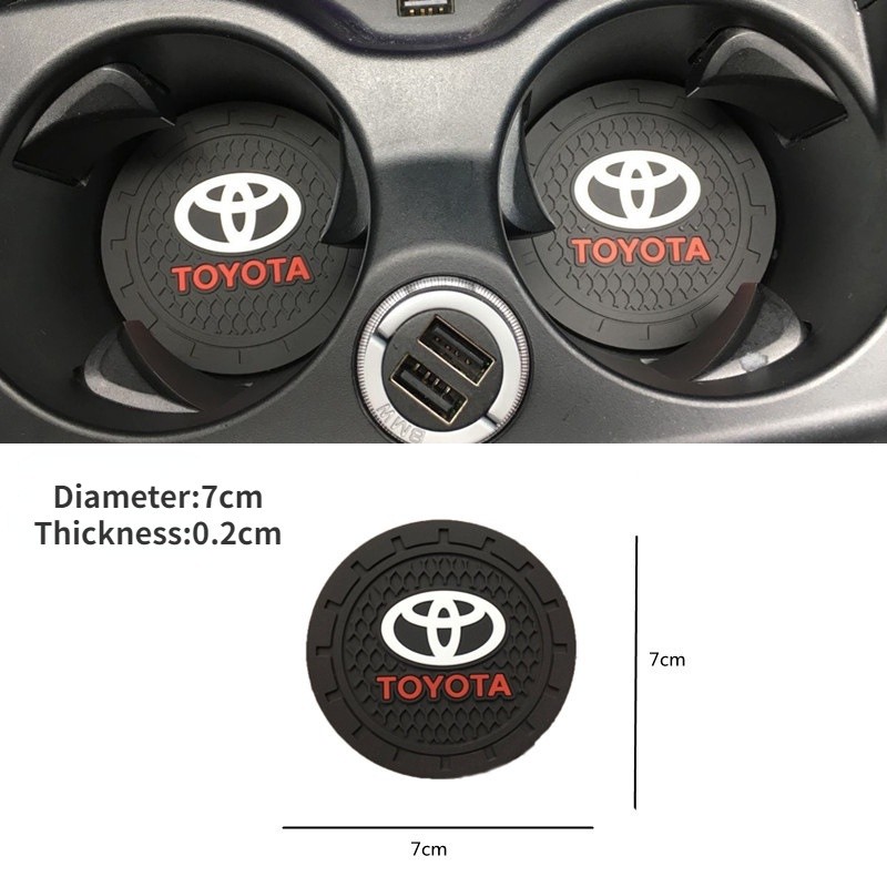 1-2 chiếc xe chống trượt đế lót ly nước ô tô khe cắm cốc silicone trang trí logo coaster, Honda, Toyota, Mazda, trang trí xe hơi