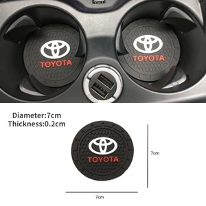 1-2 chiếc xe chống trượt đế lót ly nước ô tô khe cắm cốc silicone trang trí logo coaster, Honda, Toyota, Mazda, trang trí xe hơi