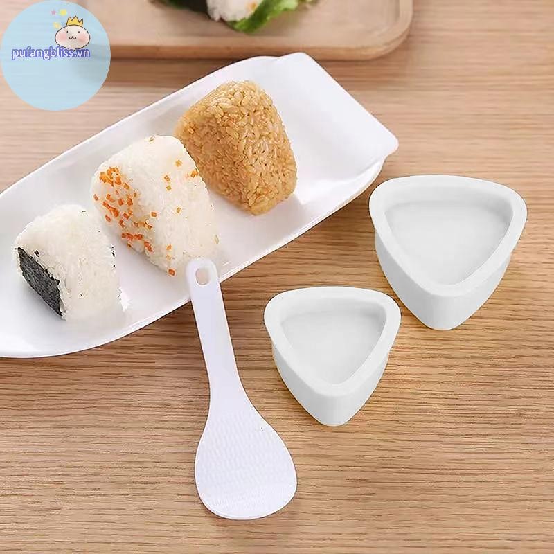 Pufangbliss Khuôn Sushi Máy Làm Sushi Cơm Thực Phẩm Báo Chí Cấp Tam Giác Máy Làm Sushi Khuôn Bento Nhà Bếp Tiện Ích Bộ VN