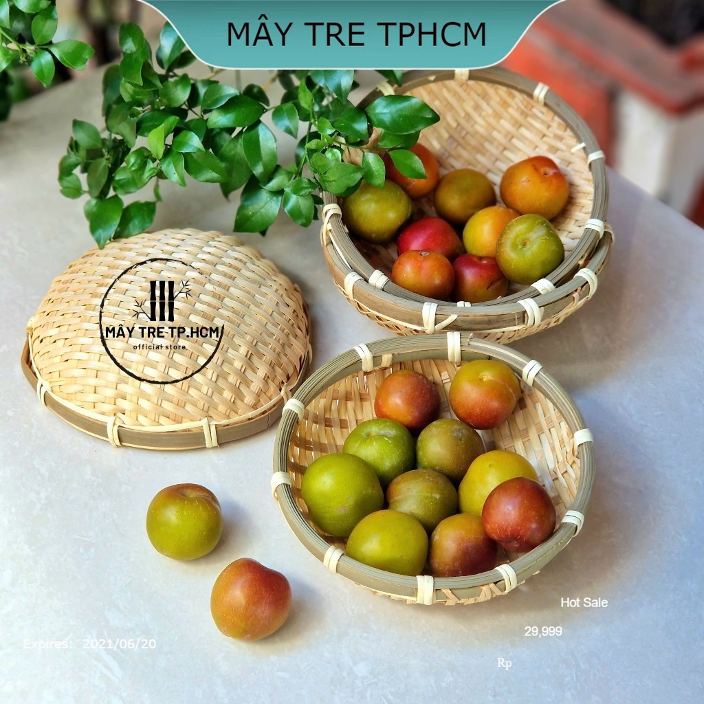Thúng tre mini 13cm dùng để đựng trái cây bánh kẹo để bàn , hoàn toàn ...
