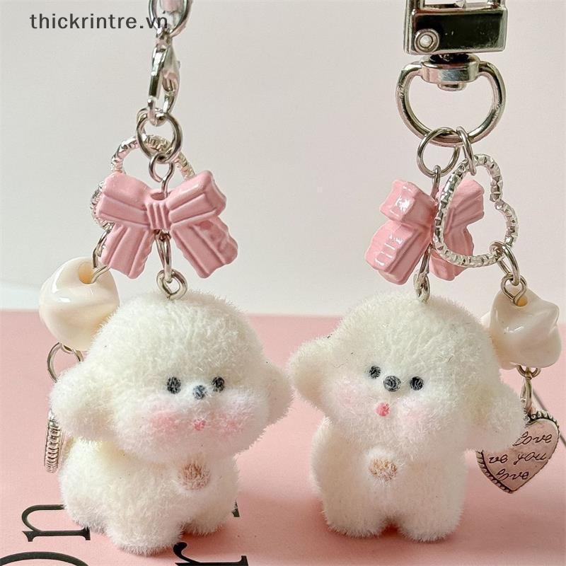 THI Hoạt Hình Dễ Thương Động Vật Đáng Yêu Đổ Xô Gấu Con Chó Con Nơ Đính Hạt Móc Khóa Mặt Dây Chuyền Ba Lô Túi Trang Trí Dây Xích Điện Thoại Cặp Đôi Quà Tặng VN