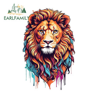 EARLFAMILY Lion Head Graffiti Phim Hoạt Hình Dán Xe Máy Ván Trượt Điều Hòa Không Khí Đề Can Thời Trang Chống Trầy Xước Phụ Kiện Xe Hơi