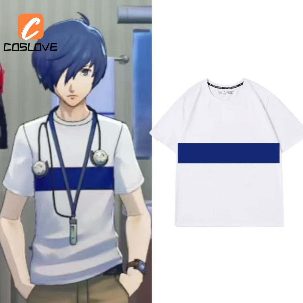 AnIME GAME Persona 3 YUKI MAKOTO Fanmade ÁO THUN COSPLAY - Quần áo Tay Ngắn Mùa Hè