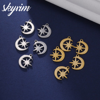 Trang sức thời trang Skyrim: 5 cái/bộ mặt dây chuyền mặt trăng & ngôi sao cho vòng cổ, vòng tay, bông tai
