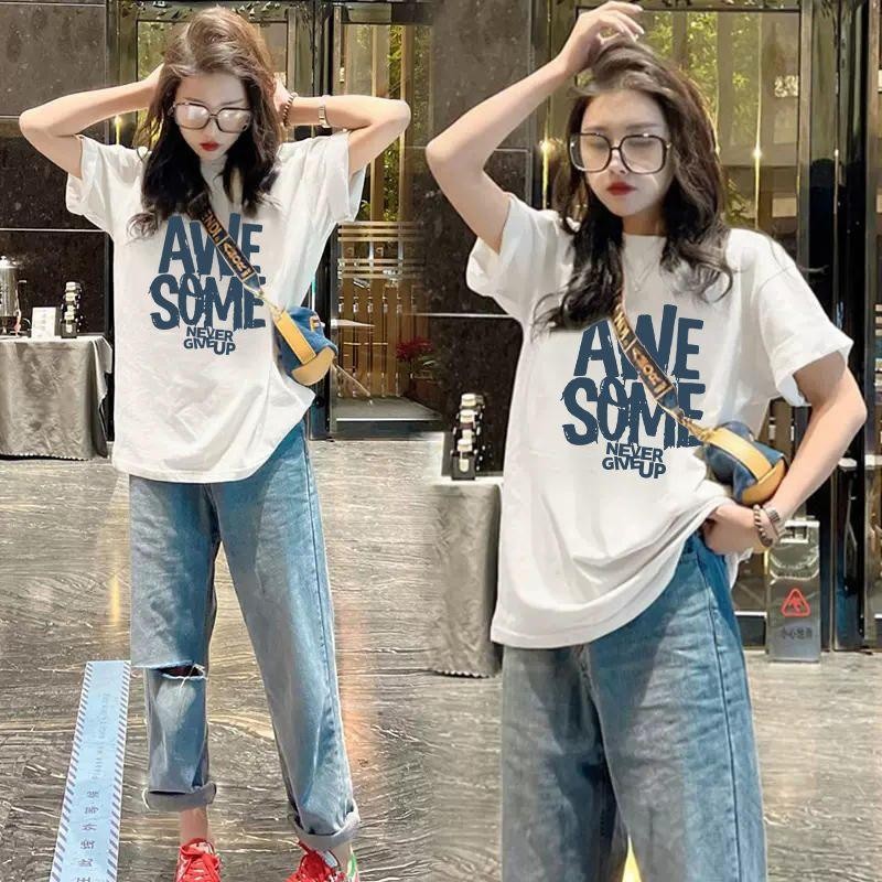 1701  Áo thun nữ tay ngắn mùa hè kiểu mới size nhỏ, nhẹ nhàng, cotton nguyên chất, tay ngắn, đa năng, giản dị, áo đẹp
