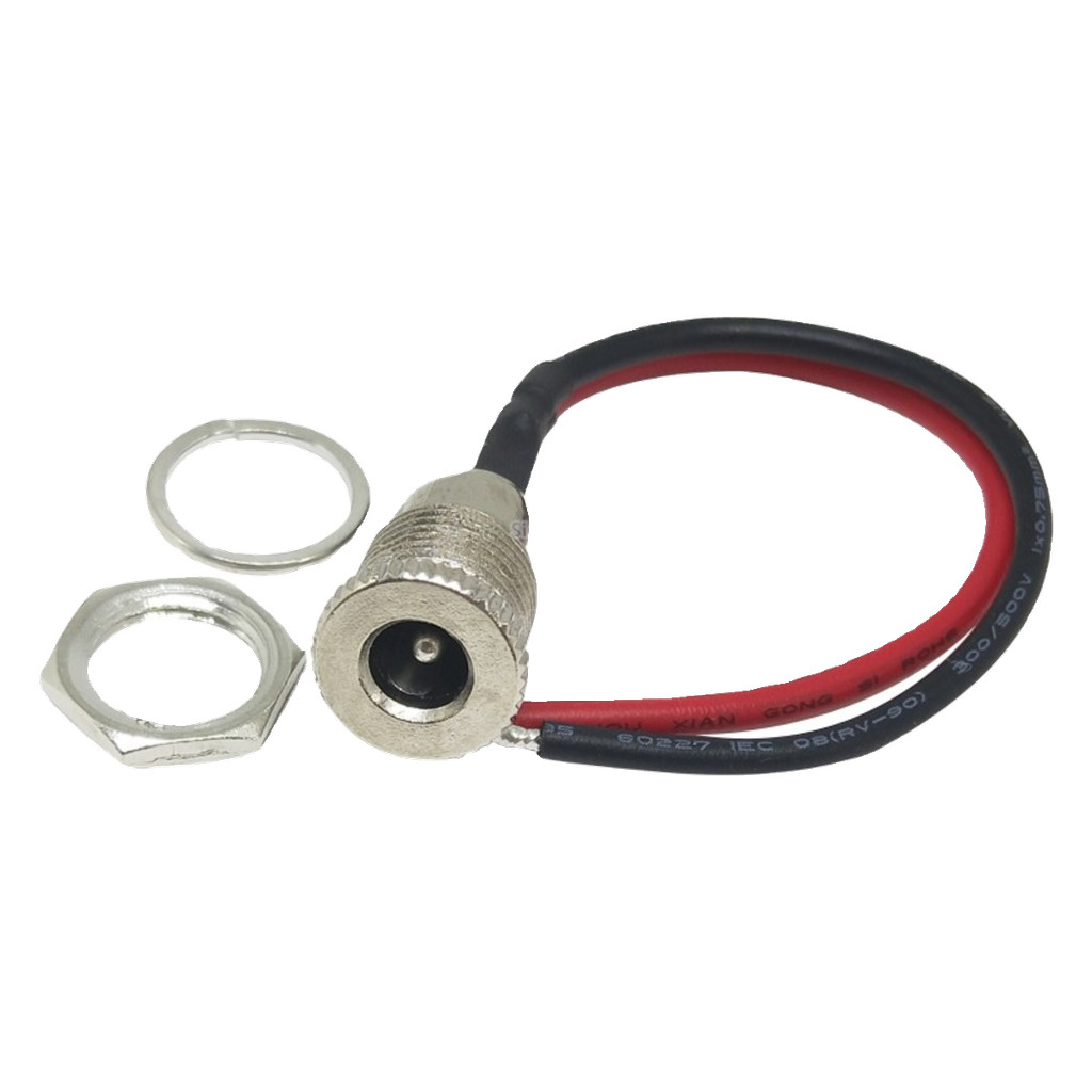 DC099 Có Cáp 5.5 * 2.1 / 2.5mm DC-022B Ổ Cắm Điện Cao Cấp 10A Kim Loại Nam Nữ Đầu 12V