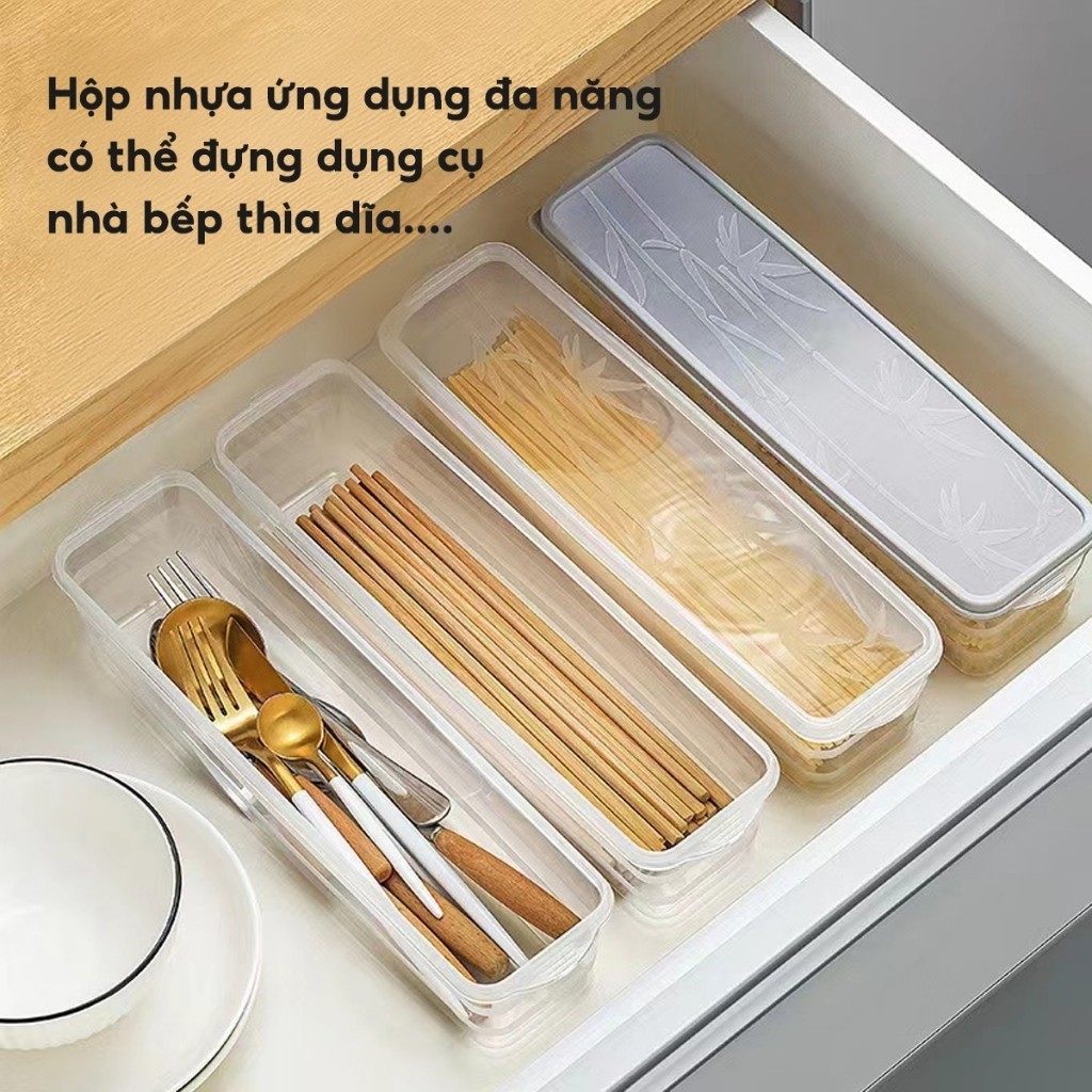 Hộp nhựa đựng thực phẩm tủ lạnh, Hộp trữ đông bảo quản rau hoa quả mì đồ ăn nhựa an toàn sức khoẻ - FE123