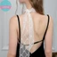 Sund Y2k Nữ N Dài Khăn Màu Trơn Lụa Đen Túi Ruy Băng s Choker Hoa Ren Khăn VN