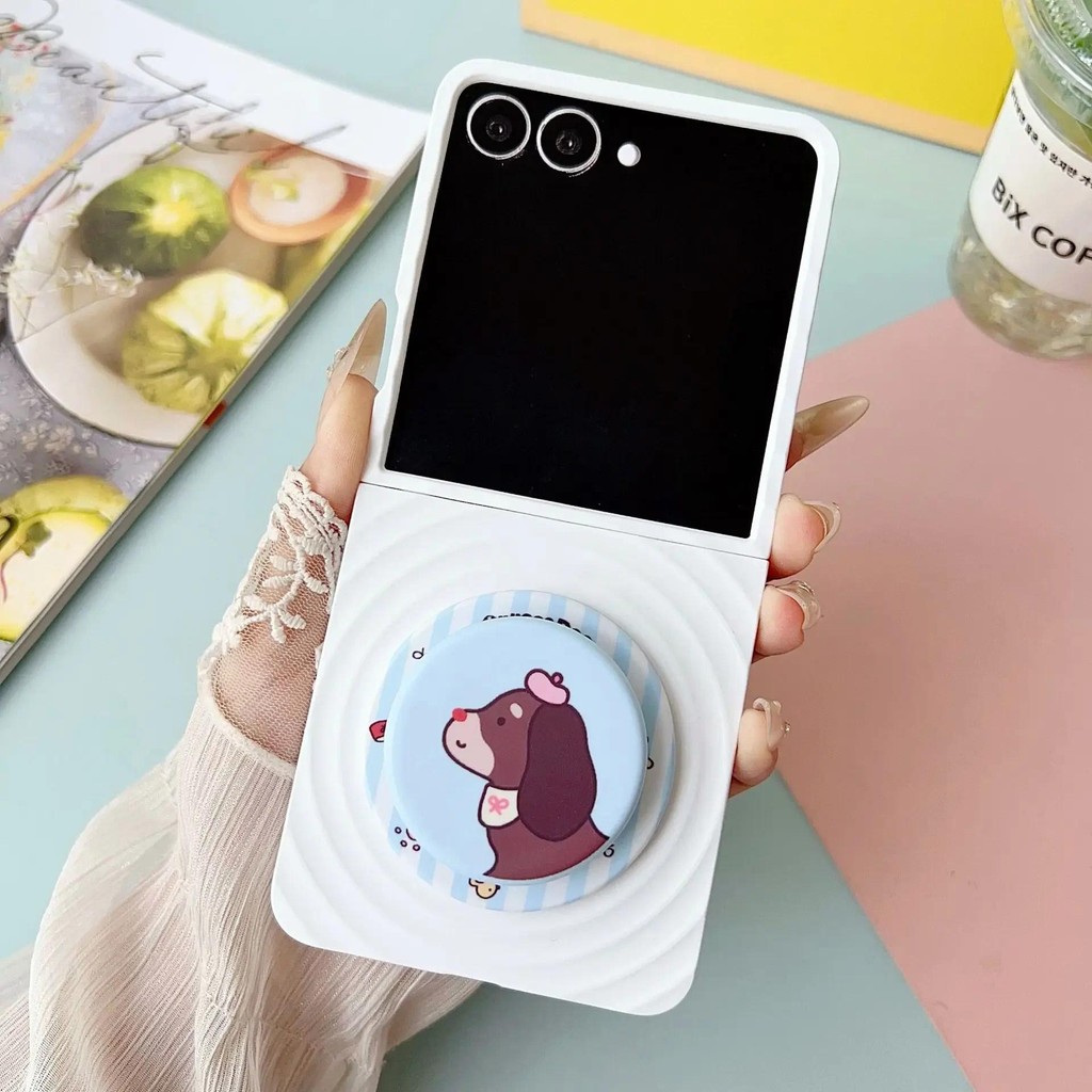 Ốp điện thoại đứng hoạt hình 2 trong 1 có thể tháo rời cho Samsung Galaxy Z Flip 7 6 Flip7 Flip6 Flip5 Vỏ bảo vệ