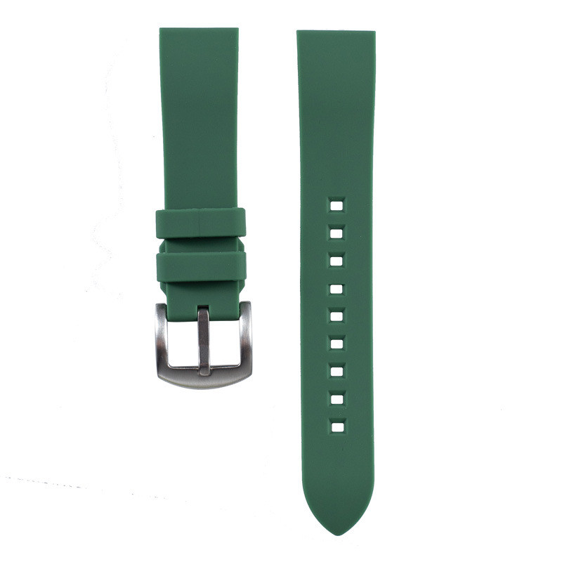 Khóa màu đen - Dây đeo đồng hồ silicon phát hành nhanh 18 / 19 / 20 / 21 / 22 / 24mm Cao su đa năng Giao diện phẳng Phụ kiện dây đeo đồng hồ silicon