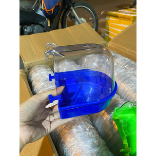 Bồn tắm tắm trong suốt treo lồng chim vẹt, chào mào, chất liệu nhựa ABS Siêu bền Mã số 02