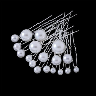 Mũ cô dâu handmade hình chữ U ngọc trai với kẹp tóc cố định