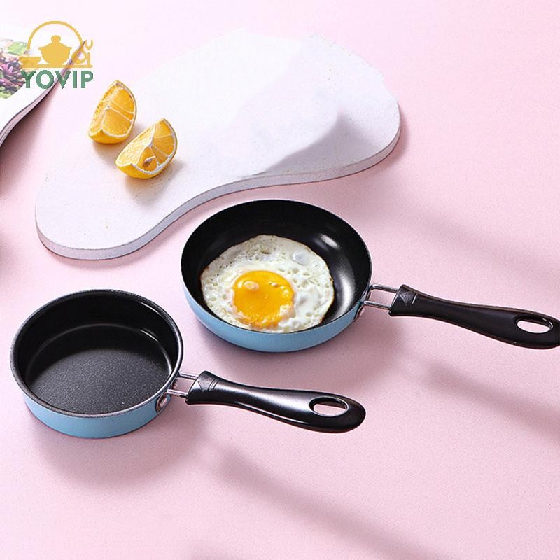 Chảo Chiên YOVIP Ngăn Inox Nồi Cảm Ứng Tròn Chiên Nhỏ Ăn Sáng Trứng Có Tay Cầm Dài Tiện Ích Nhà Bếp VN