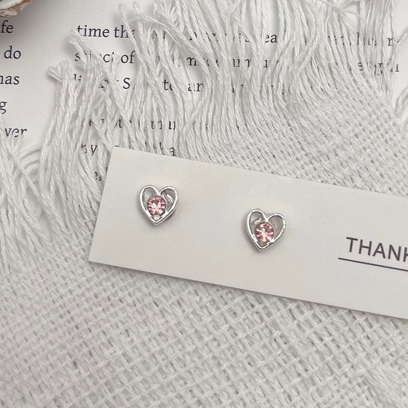 Meow Heart Diamond Pink Diamond Kẹp tai cười từ tính