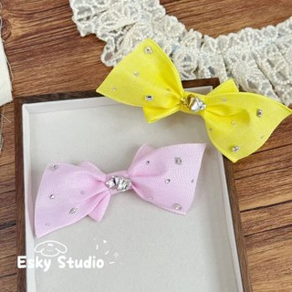 Kẹp Tóc Nơ Handmade Với Kim Cương Giả Cho Chó Nhẹ Nhàng Thú Cưng Phụ Kiện Tóc Cho Maltese Yorkie Bichon Đạo Cụ Chụp Ảnh