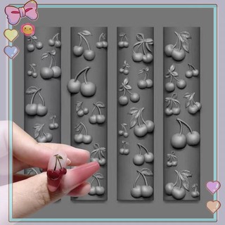 [beautifulhome] Khuôn Silicon Hoa Hồng 3D DIY Cherry Design Nail Art Trang Trí Mô Hình Móng Tay Trang Sức Thủ Công Dụng Cụ Thiết Kế Làm Móng Tay [Làm Đẹp]