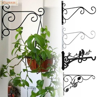 Ousxa Móc treo giỏ hoa, giá đỡ sắt đen, móc treo cây sân vườn, trang trí nhà cửa, chim treo tường