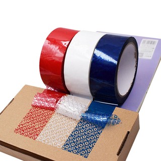 Nhãn dán niêm phong an ninh màu xanh 50m Nhãn chống thất lạc Băng keo Acrylic chống mài mòn độ nhớt cao để niêm phong / đóng gói
