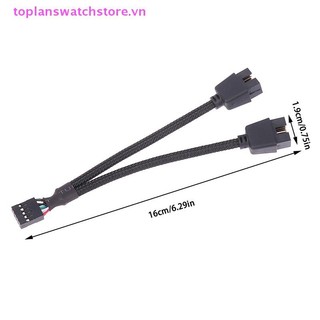 Toplanswatchstore 1 Máy Tính Bo Mạch Chủ Cáp Nối Dài USB 9 Pin 1 Nữ Đến 2 Nam Y Bộ Chia Âm Thanh HD Cáp Nối Dài Cho PC DIY 15cm VN