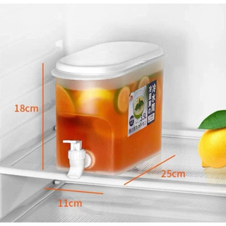 Bình đựng nước có vòi 3,5L có nắp đậy chất liệu PP bền đẹp - Bình đựng nước trà nước trái cây để trong tủ lạnh tiện lợi