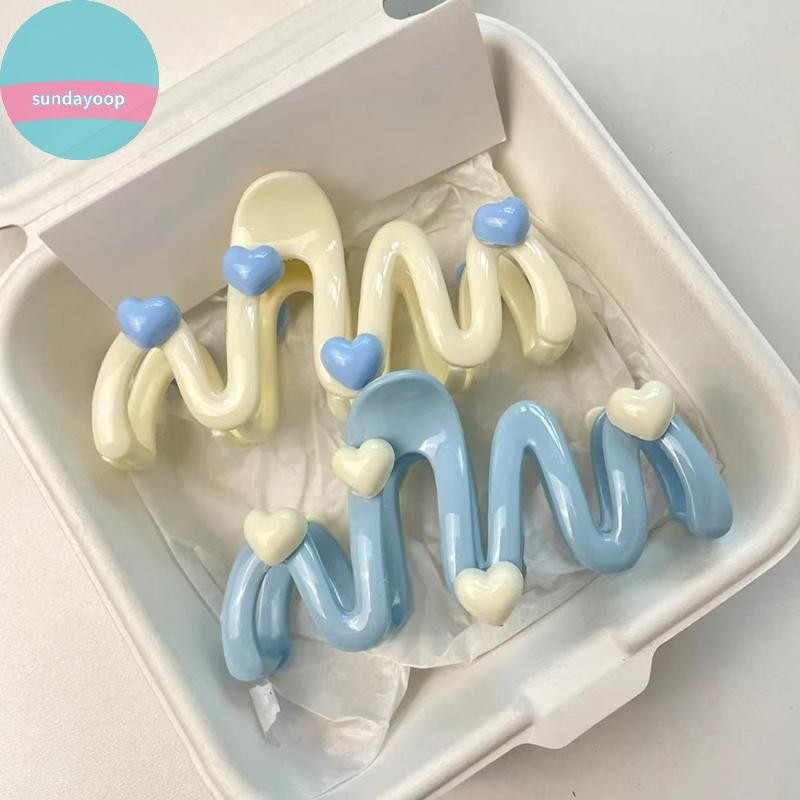 Sund Dễ Thương Đơn Giản Trái Tim Sóng Ngọt Ngào Đa Năng Lớn Dành Cho Nữ Cô Gái Thời Trang Kẹp Tóc Phụ Kiện Quà Tặng VN