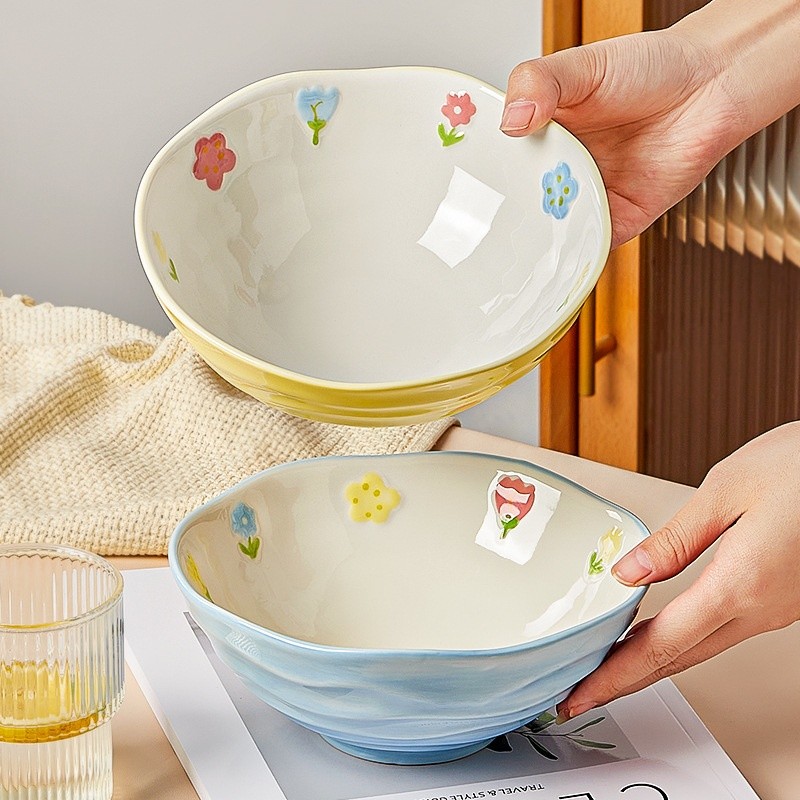 Bát sứ cao cấp 4.5-8 inch tô mì nón lá, tô canh lớn, đồ dùng gia đình chống trầy, chịu nhiệt, an toàn thực phẩm