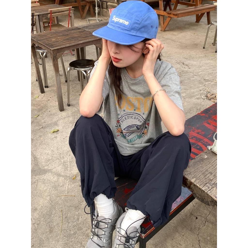 SUXI Áo thun ngắn tay in hình đơn giản mùa hè mới dành cho nữ 250722
