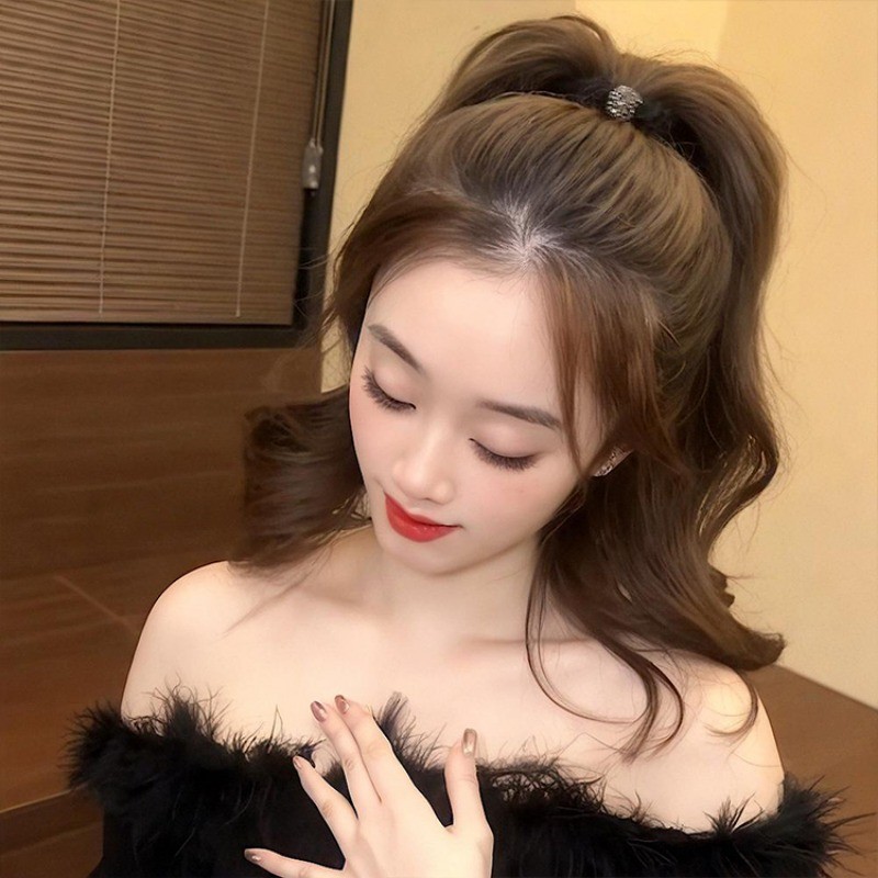 Dây buộc tóc cao cấp màu cà phê, phong cách mới