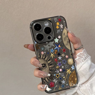 ibumpers Ốp Điện Thoại iPhone Họa Tiết Đầy Sao Vũ Trụ Ốp Lưng Trong Suốt Chống Sốc Cho IPhone 16 15 14 12 13 11 Pro Max IP 7 8 Plus X XS XR