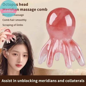 Sund Nhựa Bạch Tuộc Massage Lược Kinh Tuyến Cạo Da Đầu Massage Châm Cứu Gua Sha Lược Massage Giảm Mệt Mỏi Massage VN