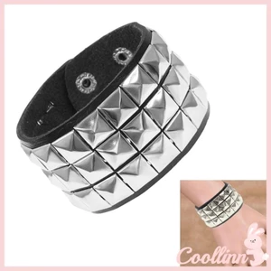 VOng tay COO Punk vuông studded dây da - Thiết kế thời trang cho giới trẻ