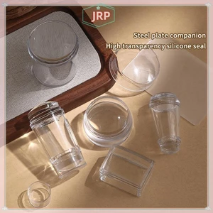JRP Silicone Trong Suốt Móng Tay Nghệ Thuật Dập Bộ Pháp Cho Móng Tay Tấm Tem Ba Lan Stencil Bản Mẫu Seal Stamper Scraper JRP
