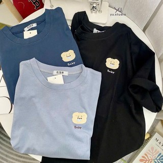 Áo phông mẫu mới form rộng tay lỡ unisex-in ngực chữ BA gấu-