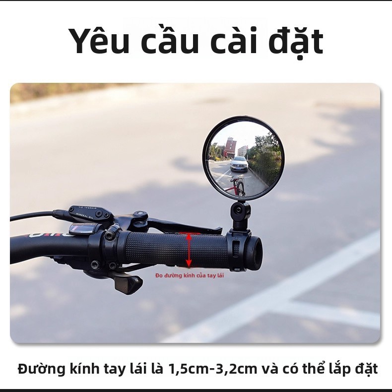 Gương xe máy nâng cấp, có thể xoay 360 độ, Bề mặt gương lồi độ phân giải cao, Gương có thể lắp đặt theo ý muốn trên xe máy, xe điện, xe đạp
