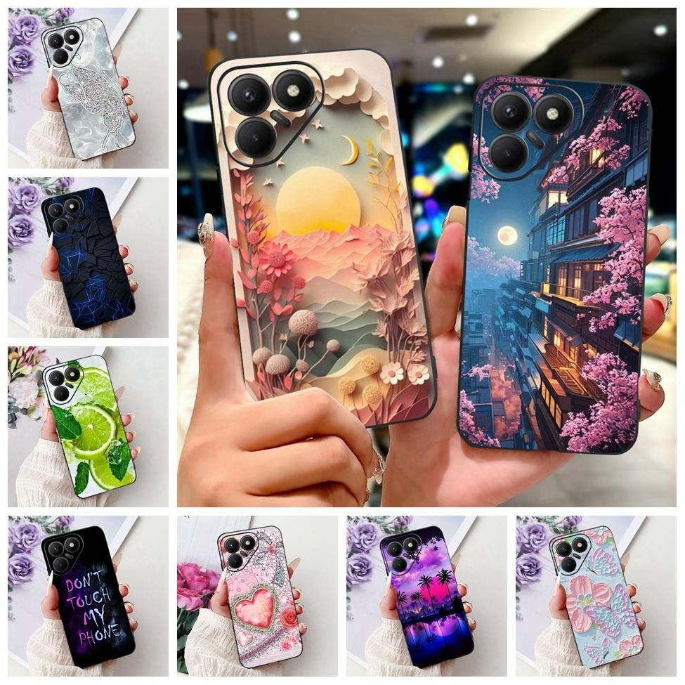 Dành Cho Tecno Pova 7 4G Ốp Lưng LJ6 Silicon Hoạt Hình Dễ Thương Sang Trọng Bướm Thời Trang Thoáng Mát Sơn Mặt Sau Cho Techno Pova7 4G Vỏ Điện Thoại Màu Đen