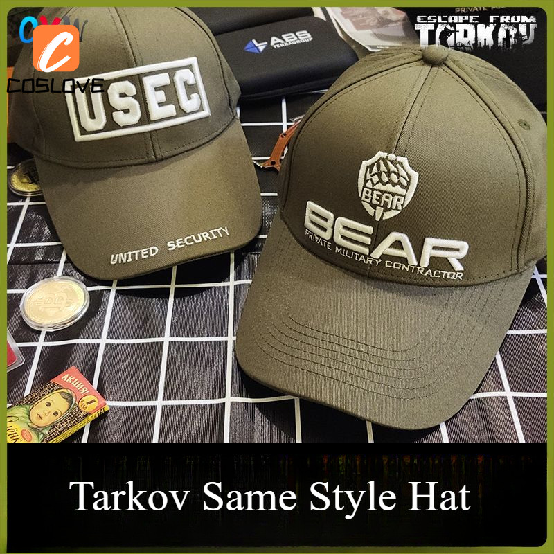 Quạt cosplay mũ bóng chày Bear USEC đen xanh cho trò chơi Escape from Tarkov