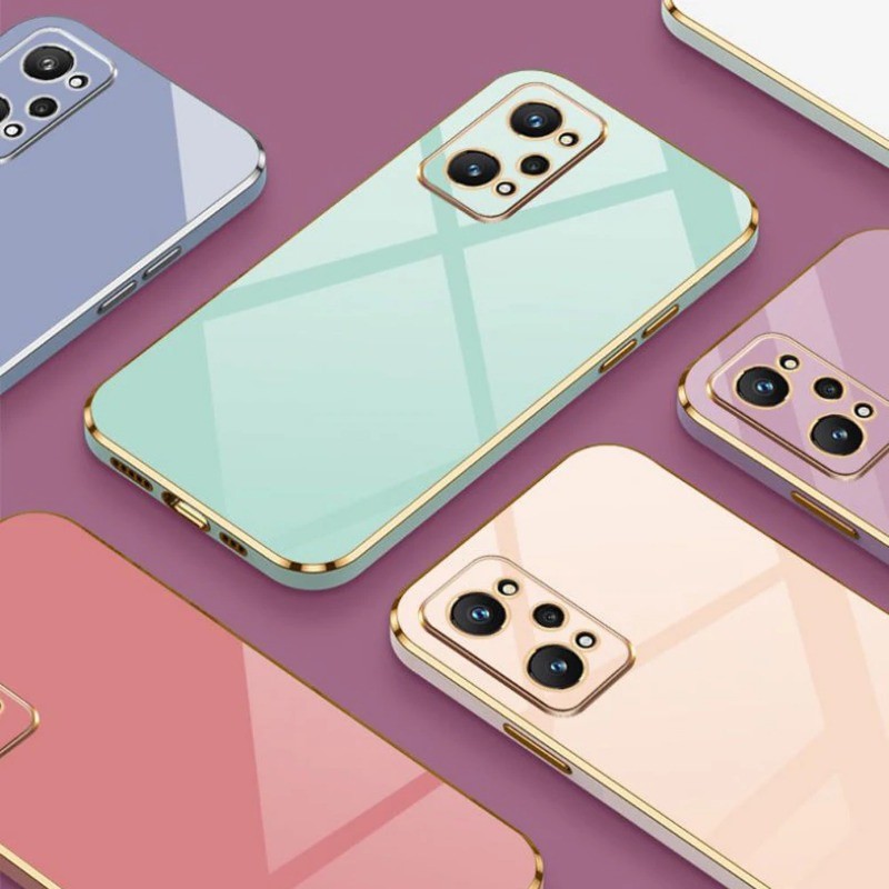 Mạ ốp lưng bóng Vỏ Fundas cho Realme GT 6T 7 Master Neo 2 3 5 6 SE Raing Flash Vỏ điện thoại ống kính trọn gói