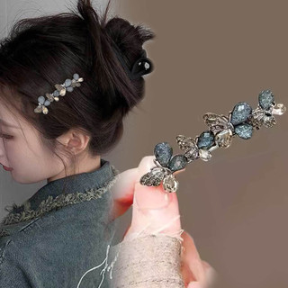 Kẹp tóc mỏ vịt thủy tinh pha lê hoa, thiết kế tinh tế, phong cách mới
