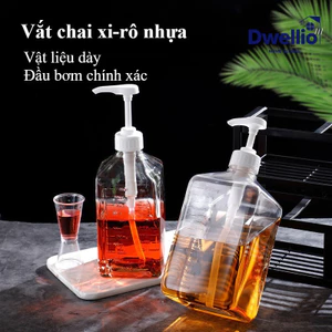 Bình đựng siro 1600ml bằng nhựa cao cấp, có vòi bơm định lượng 5ml/10ml, kèm cả vòi bơm, tiện lợi cho gia đình