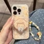 Tương thích với iPhone 16 15 14 13 12 11 Pro Max X Xr Xs Max 7 8 Plus SE2020 Vỏ Điện Thoại Hoạt Hình Dễ Thương Gấu Cá + Chân Đế + Dây Buộc Ốp Lưng Mềm