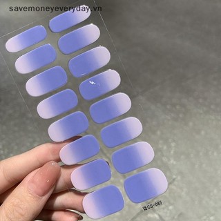 [savemoneyeveryday] 16 Cái / tờ Gel Bán Cắt Miếng Dán Sơn Móng Tay Kem Nối Dài Lâu Dài Decal Móng Tay Full Cover Màu Gradient Chữa Thanh Trượt [vn]