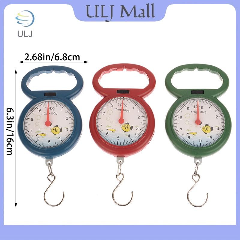 Cân cá di động ULJ Cân móc 10kg Cân lò xo để câu cá Mua sắm du lịch Cân hành lý.