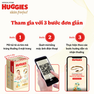 Combo 2 Tã quần Huggies Skin Perfect Mega Jumbo M98+4/ L88+4/XL72+4/XXL64+4 với 2 vùng thấm giảm kích ứng da